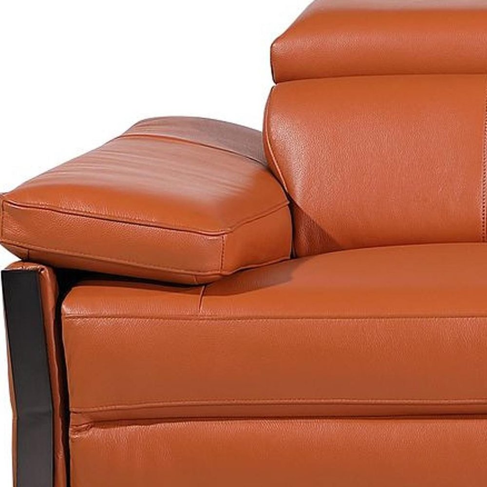 Dark Gray Top Grain Leather Reclining Metal USB Sofa - 103-inch