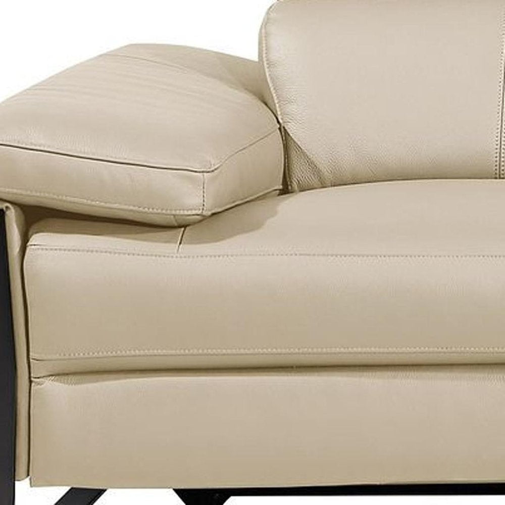 Dark Gray Top Grain Leather Reclining Metal USB Sofa - 103-inch