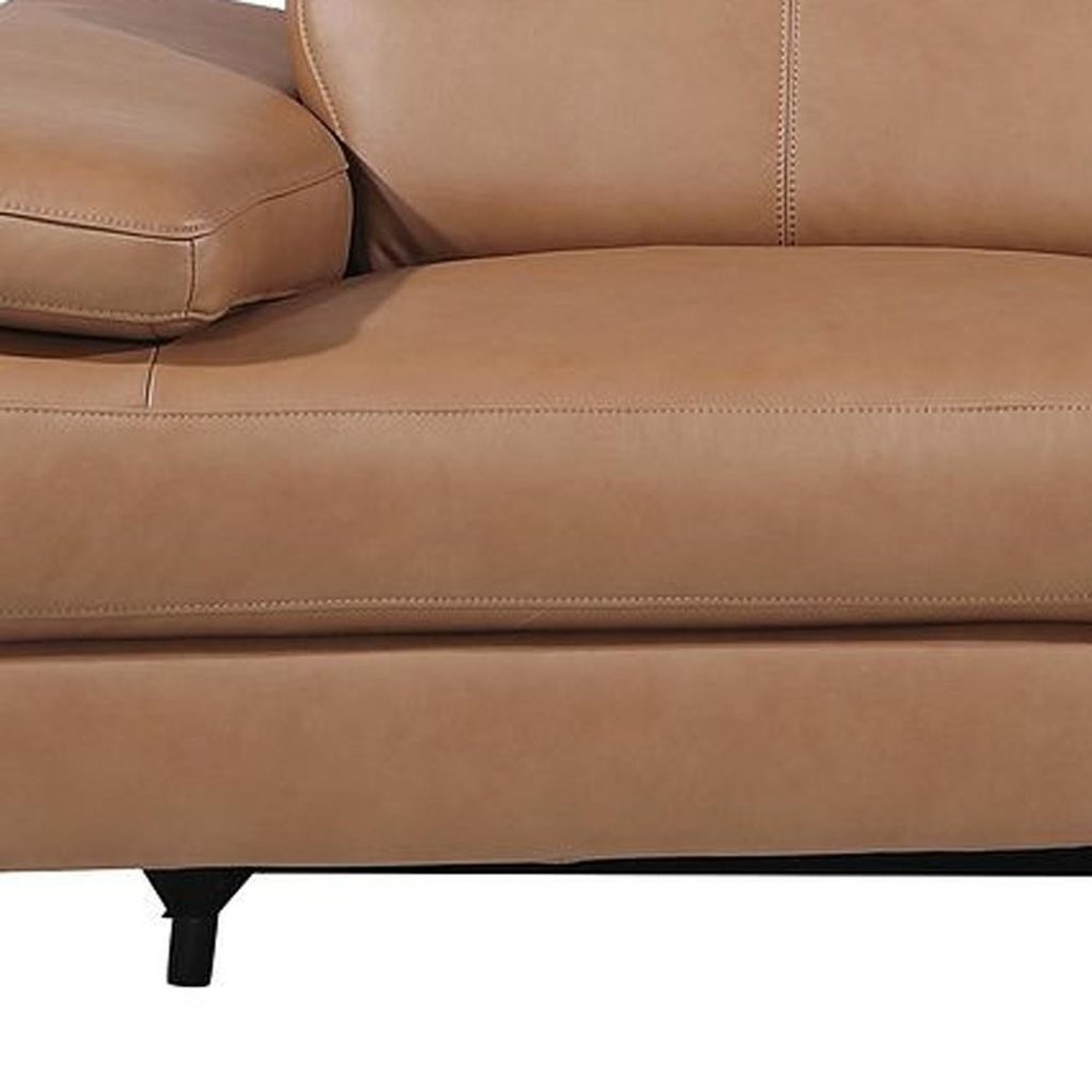 Dark Gray Top Grain Leather Reclining Metal USB Sofa - 103-inch