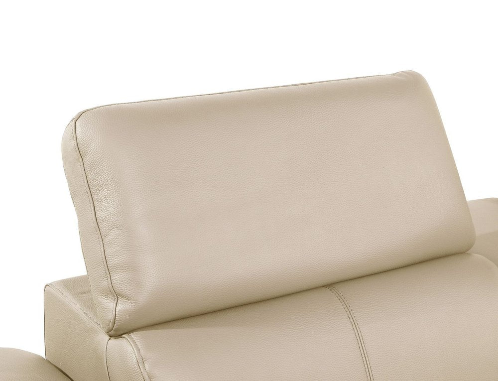 Dark Gray Top Grain Leather Reclining Metal USB Sofa - 129-inch