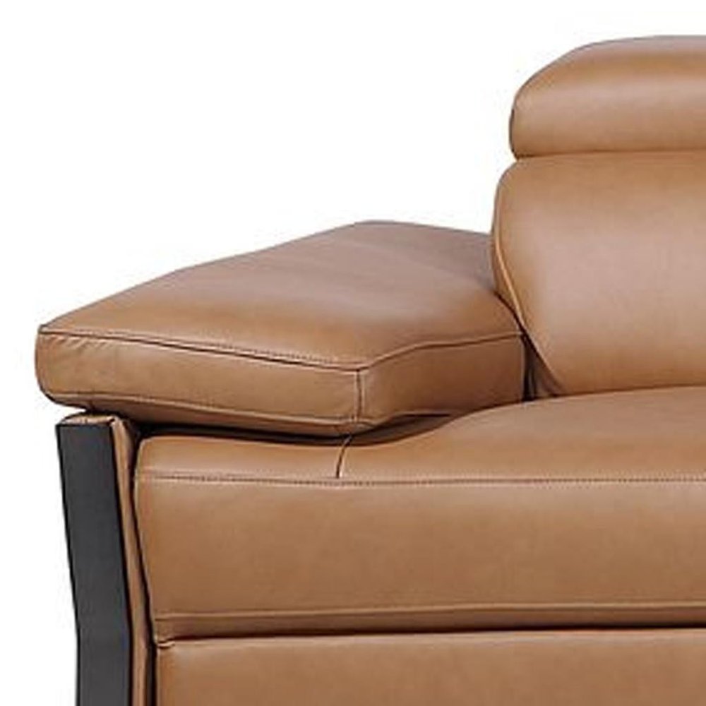 Dark Gray Top Grain Leather Reclining Metal USB Sofa - 169-inch