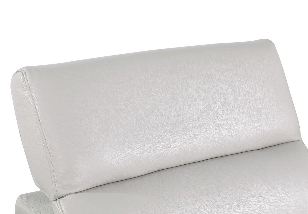 Beige Top Grain Leather Reclining Metal USB Sofa - 100-inch