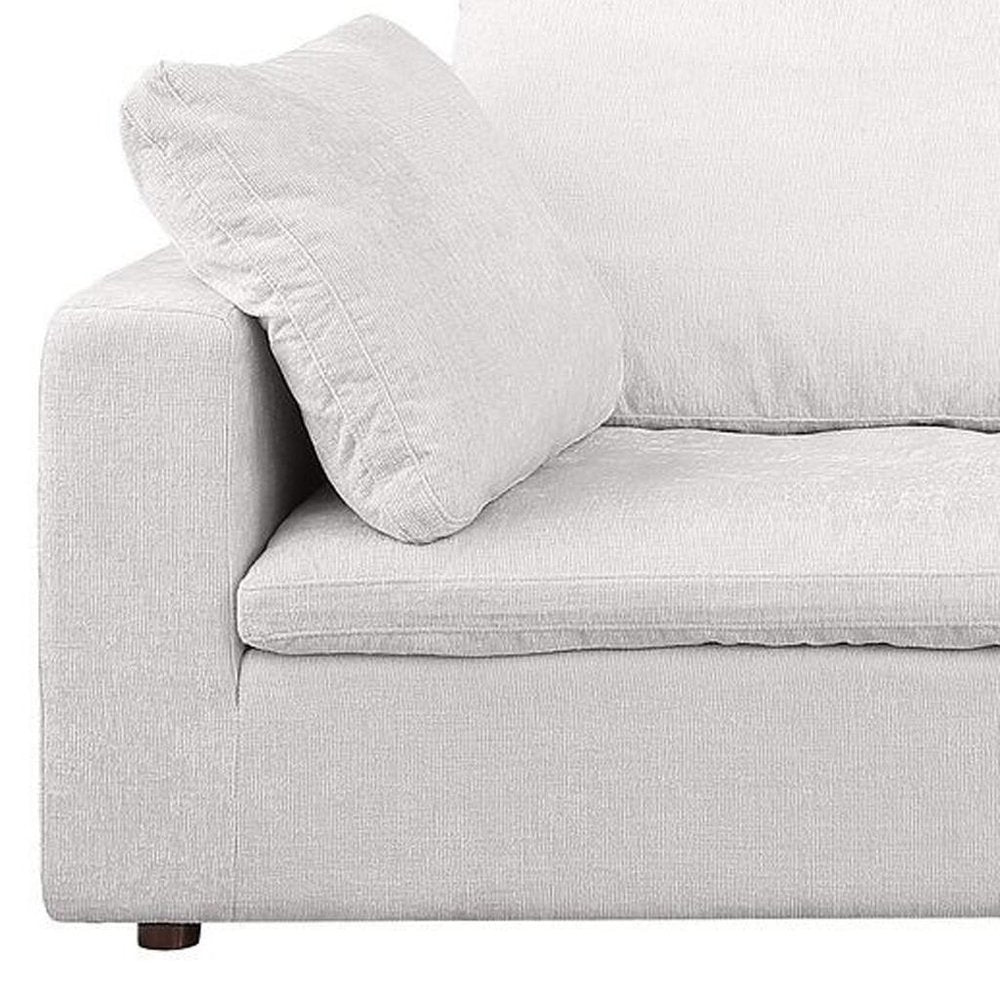 Beige Top Grain Leather Reclining Solid Wood Sofa - 122-inch
