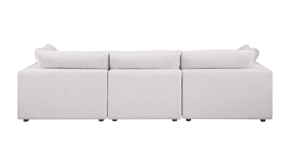 Beige Top Grain Leather Reclining Solid Wood Sofa - 122-inch
