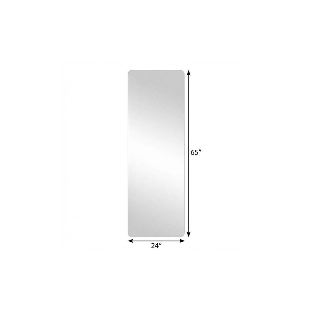 Silver Frameless Full Length Hanging Mirror - 65-inch