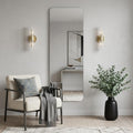 Silver Frameless Full Length Hanging Mirror - 65-inch