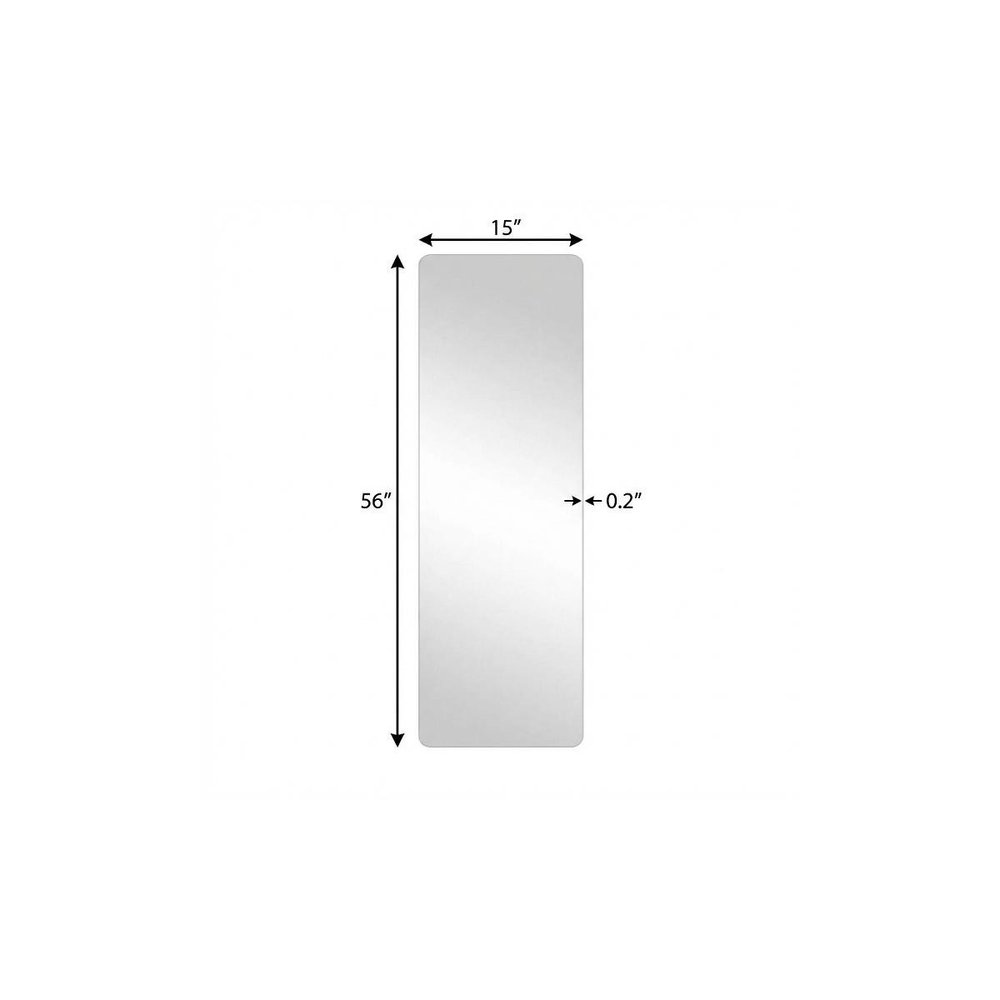 Silver Frameless Full Length Hanging Mirror - 56-inch