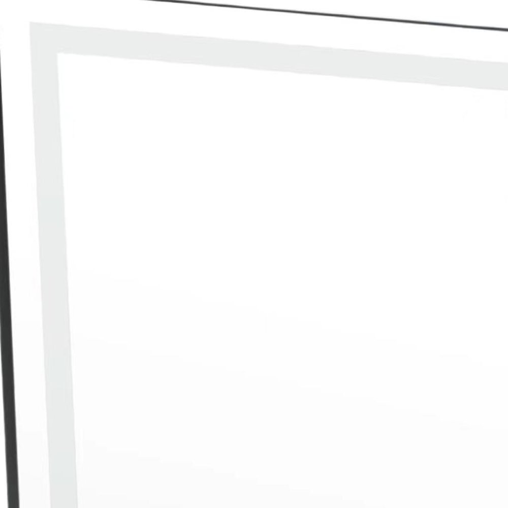 Silver Lighted Wall Mount or Freestanding Frameless Standing Mirror - 65-inch