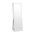 Silver Lighted Wall Mount or Freestanding Frameless Standing Mirror - 65-inch