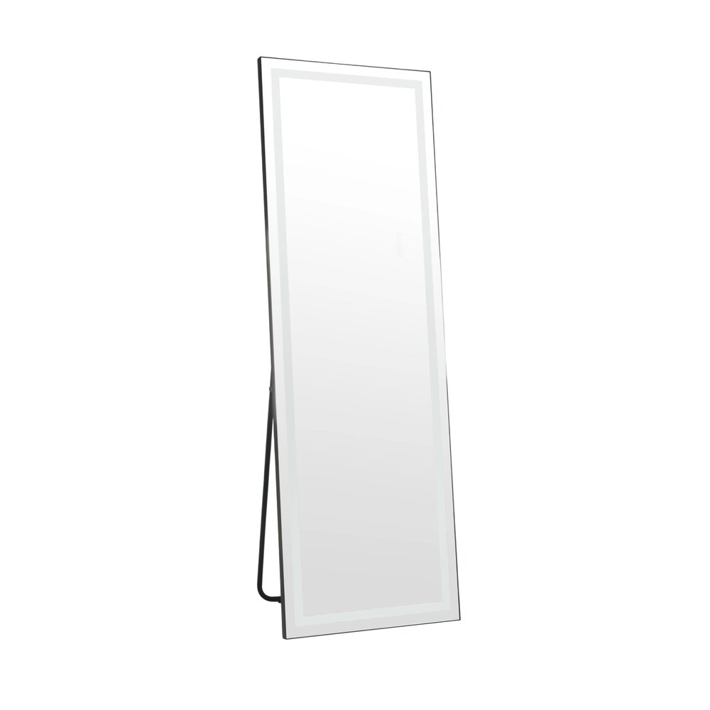 Silver Lighted Wall Mount or Freestanding Frameless Standing Mirror - 65-inch