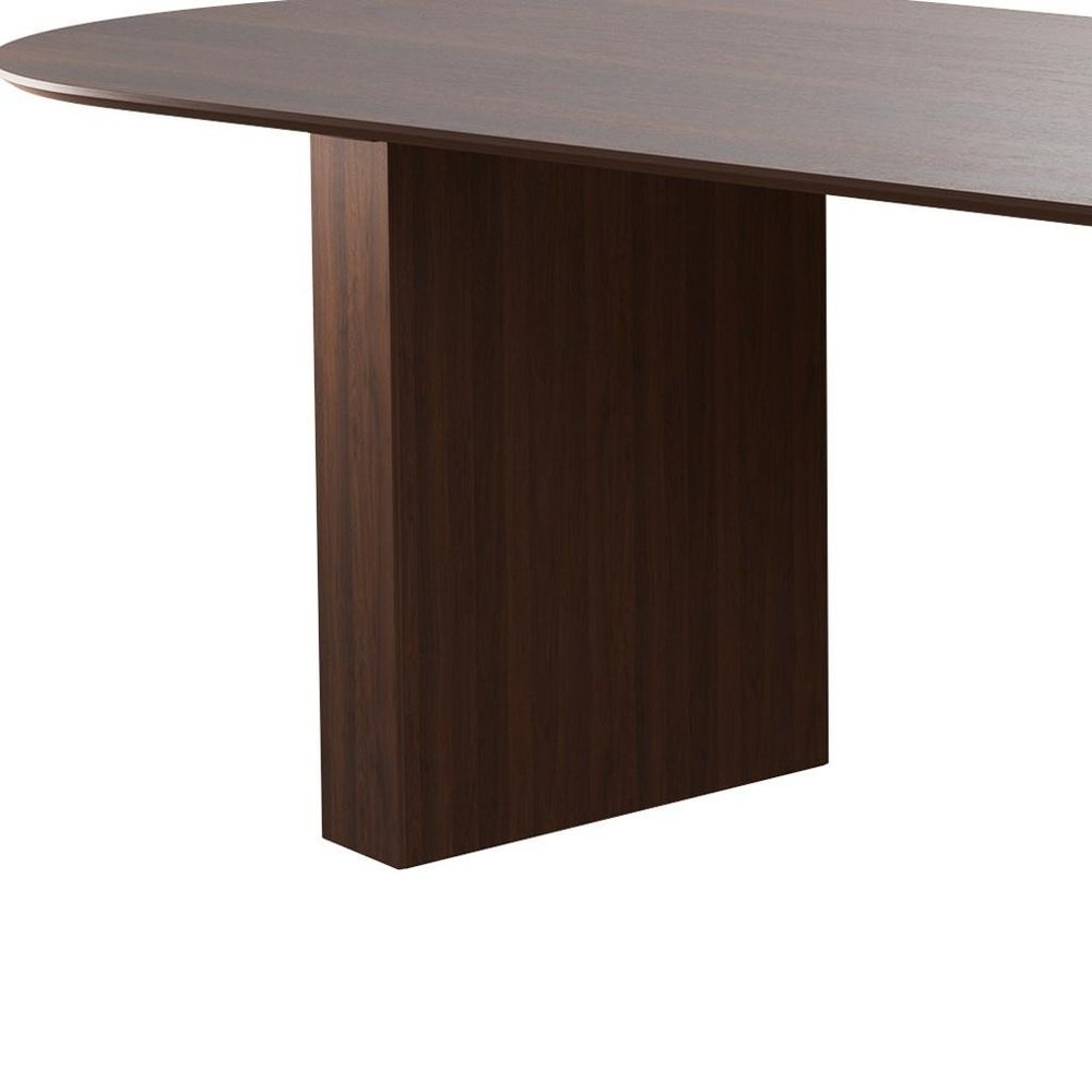 Walnut Wood Double Pedestal Base Oval Dining Table - 86-inch