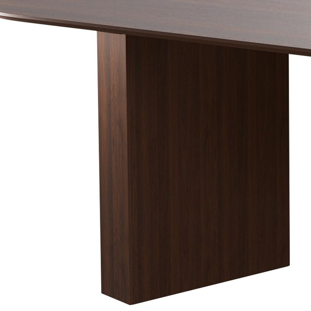 Walnut Wood Double Pedestal Base Oval Dining Table - 86-inch