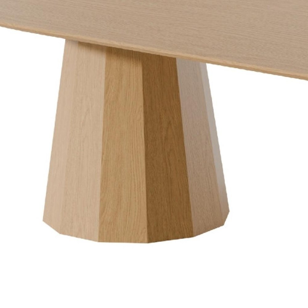 Natural Wood Double Pedestal Base Oval Dining Table - 86-inch