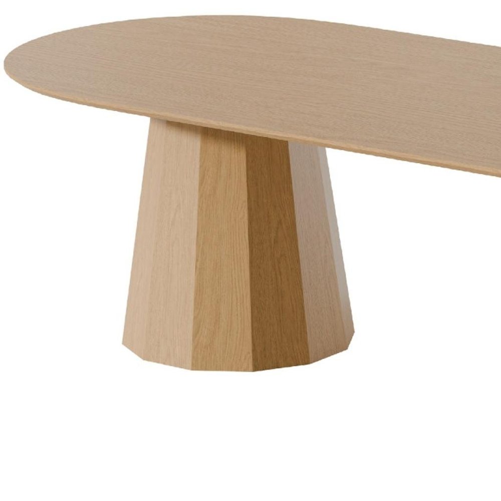Natural Wood Double Pedestal Base Oval Dining Table - 86-inch