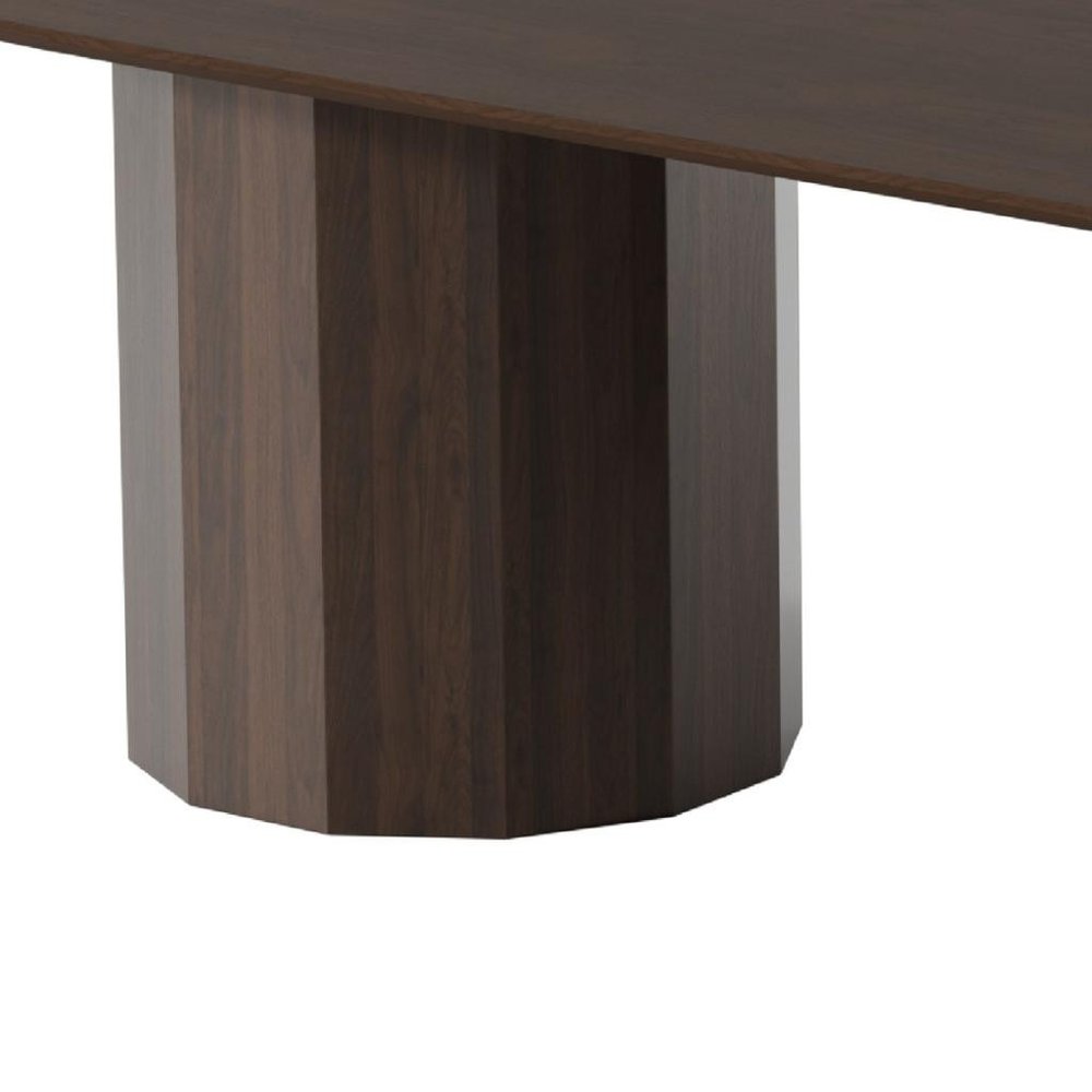 Walnut Solid Wood Double Pedestal Base Oval Dining Table - 86-inch