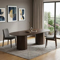 Walnut Solid Wood Double Pedestal Base Oval Dining Table - 86-inch