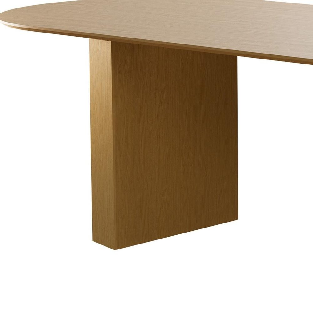 Natural Wood Double Pedestal Base Oval Dining Table - 86-inch