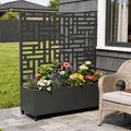 Black Galvanized Metal Rectangular Planter Box - 47 X 47-inch