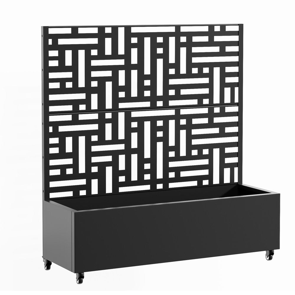 Black Galvanized Metal Rectangular Planter Box - 47 X 47-inch