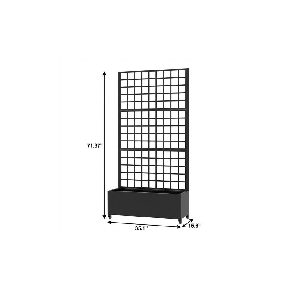 Black Galvanized Metal Rectangular Planter Box - 71 X 35-inch