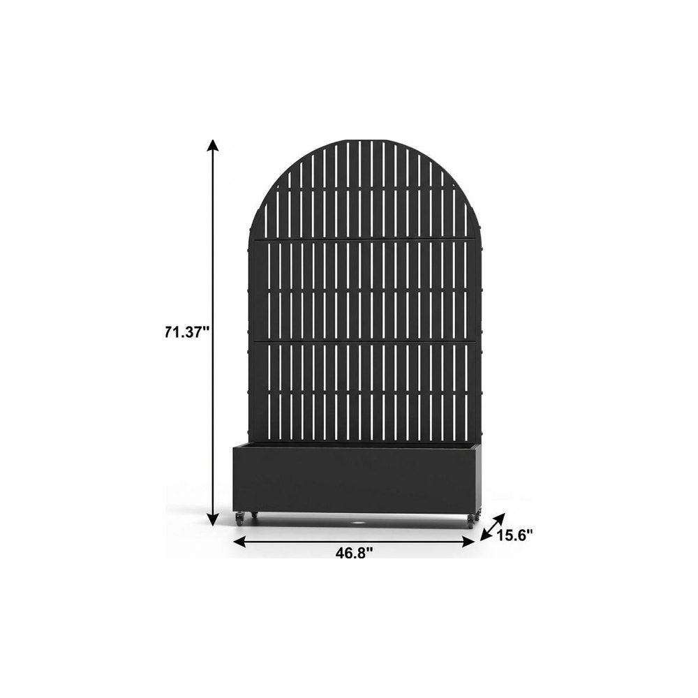 Black Galvanized Metal Rectangular Planter Box - 71 X 47-inch