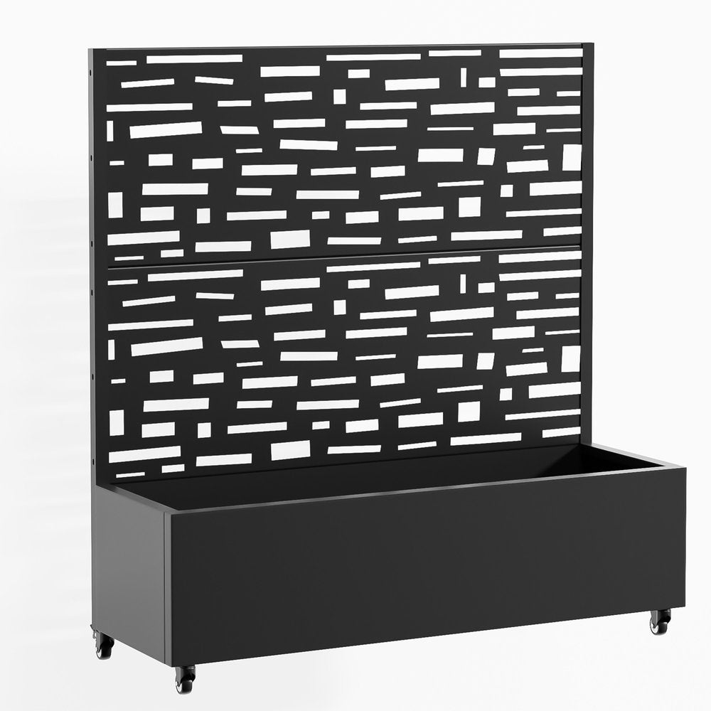 Black Galvanized Metal Rectangular Planter Box - 47 X 47-inch