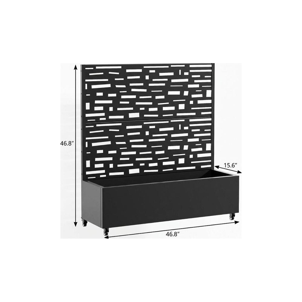 Black Galvanized Metal Rectangular Planter Box - 47 X 47-inch