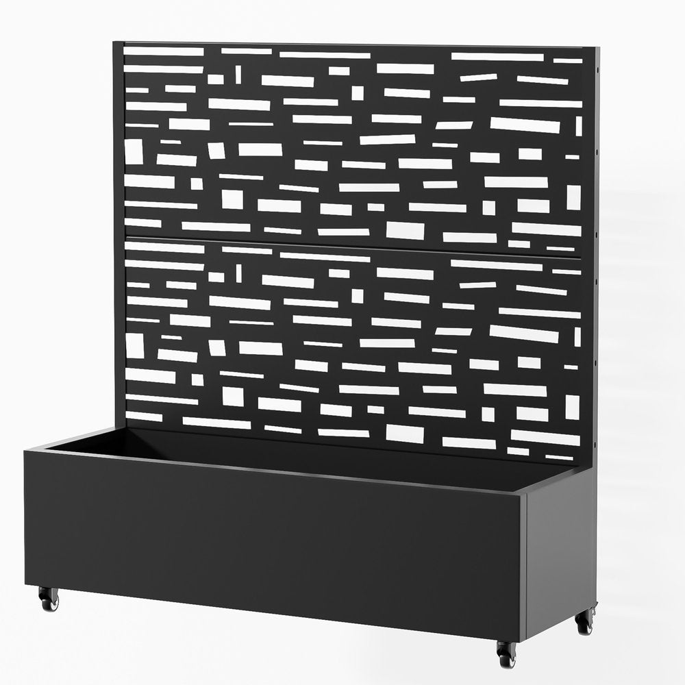 Black Galvanized Metal Rectangular Planter Box - 47 X 47-inch