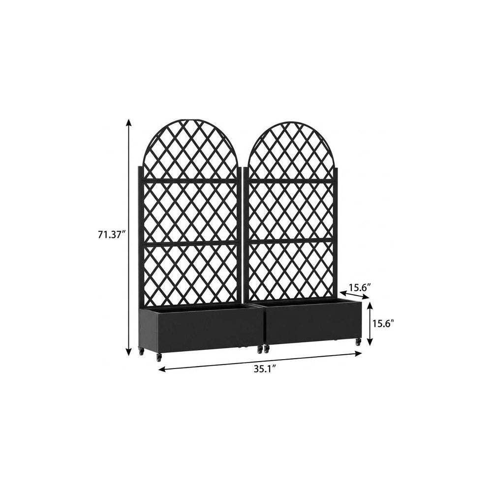 Black Galvanized Metal Rectangular Planter Box - 71 X 35-inch
