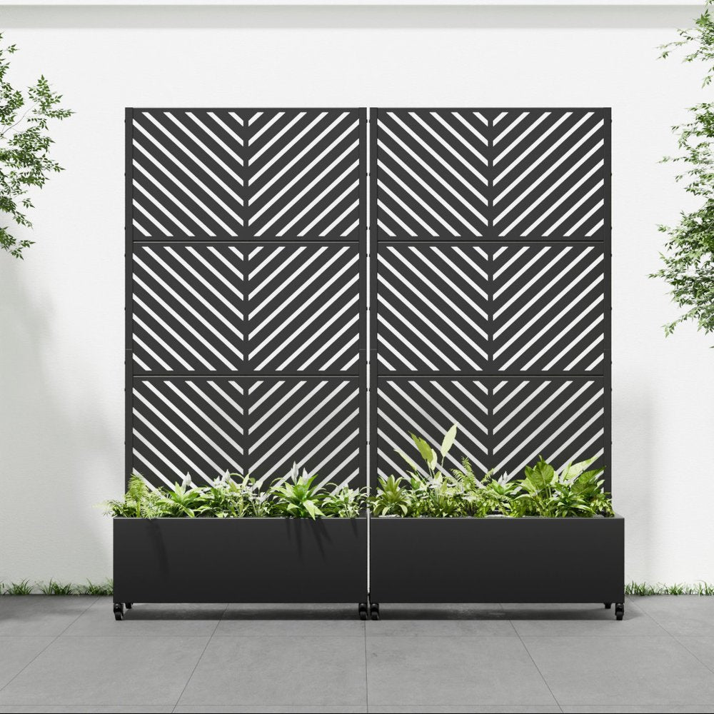 Black Galvanized Metal Rectangular Planter Box - 71 X 35-inch