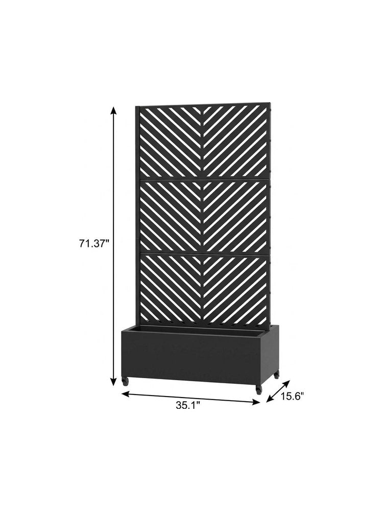 Black Galvanized Metal Rectangular Planter Box - 71 X 35-inch