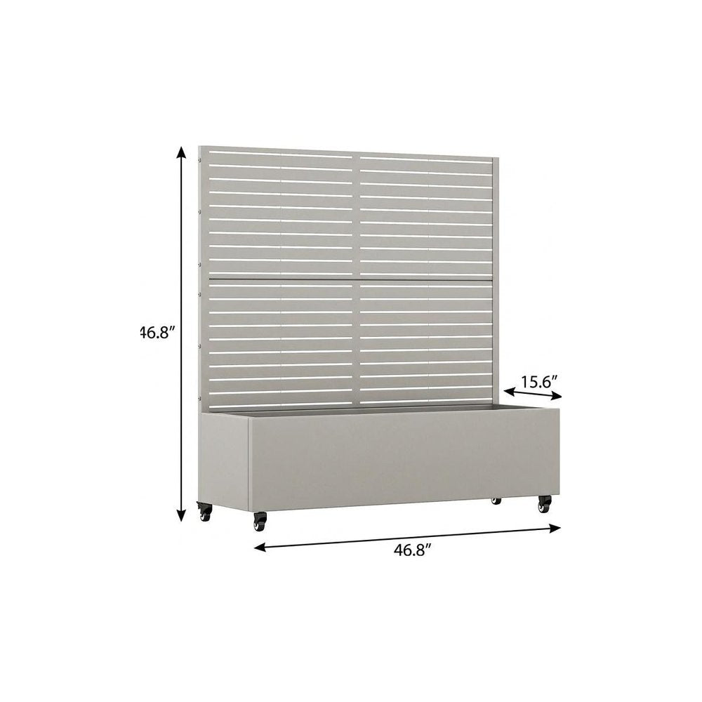 Gray Galvanized Metal Rectangular Planter Box - 47 X 47-inch
