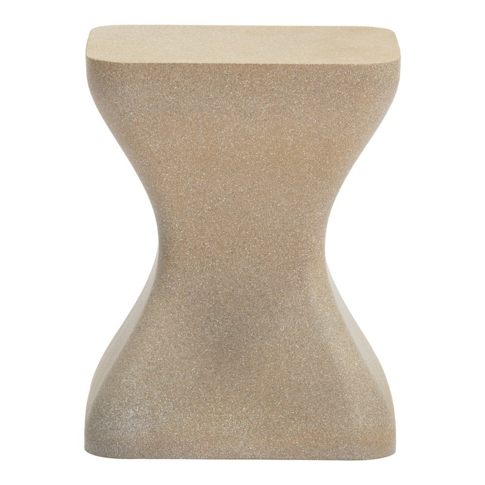 Taupe Faux Concrete Outdoor Side Table - 14-inch