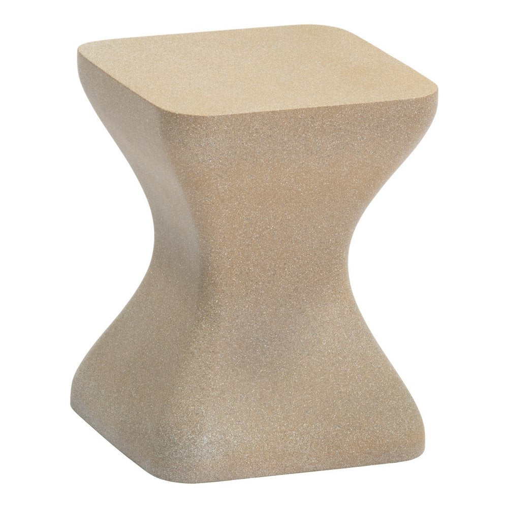 Taupe Faux Concrete Outdoor Side Table - 14-inch