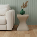 Taupe Faux Concrete Outdoor Side Table - 14-inch