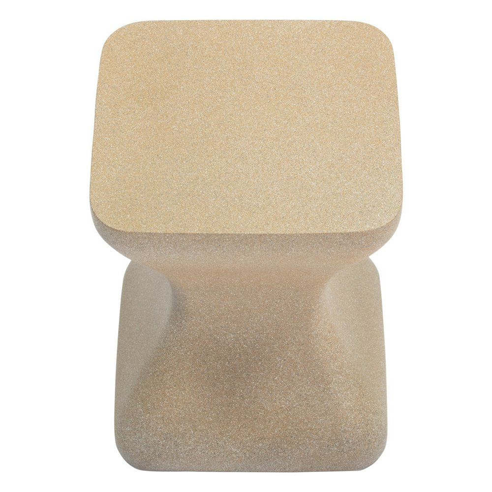 Taupe Faux Concrete Outdoor Side Table - 14-inch