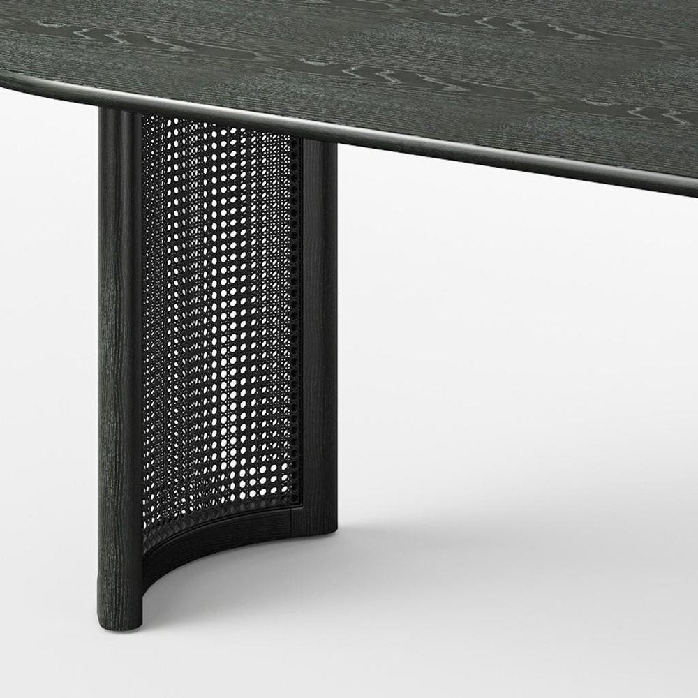 Black Solid Wood Double Pedestal Base Oval Dining Table - 79-inch