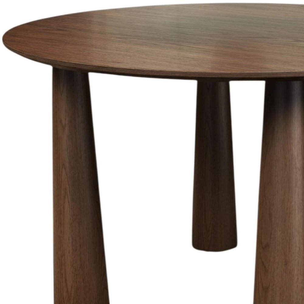 Walnut Solid Wood Round Top Dining Table - 52-inch