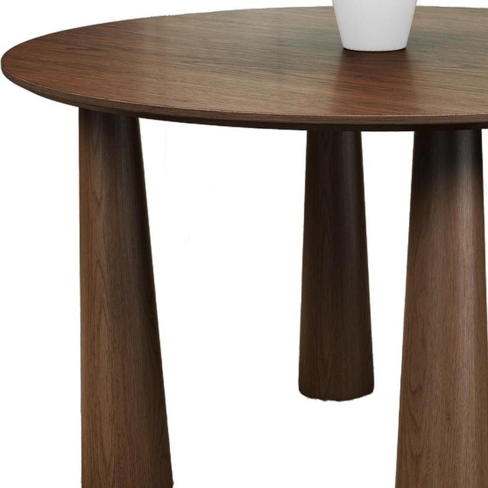 Walnut Solid Wood Round Top Dining Table - 52-inch