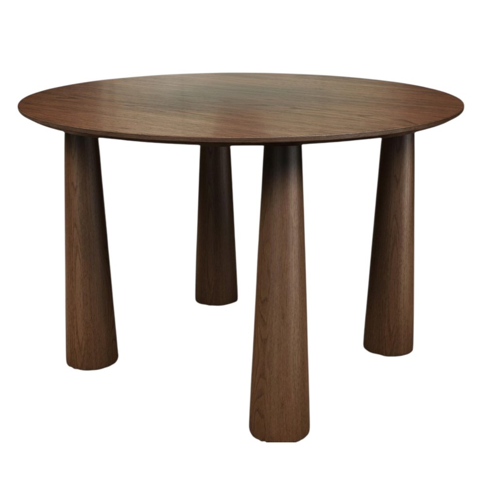 Walnut Solid Wood Round Top Dining Table - 52-inch