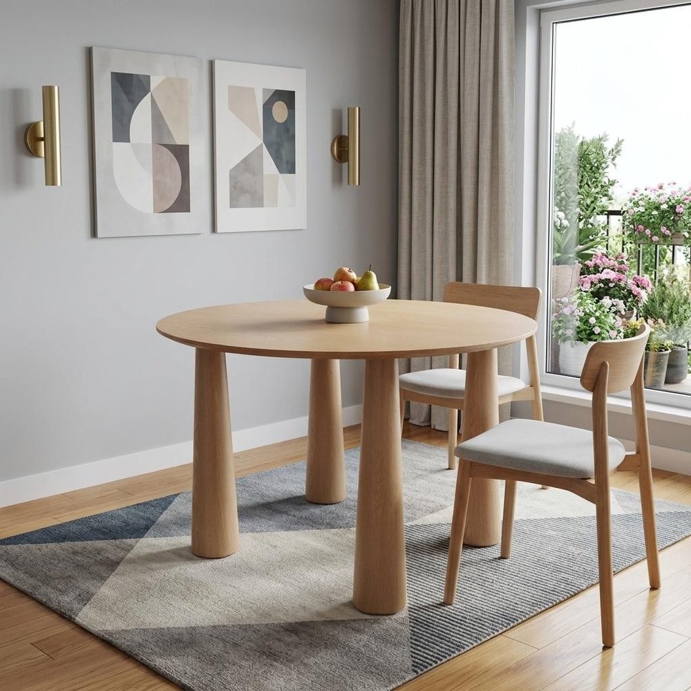 Natural Solid Wood Oval Dining Table - 79-inch