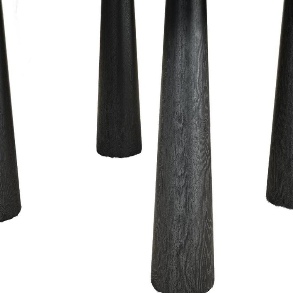 Black Solid Wood Oval Dining Table - 67-inch