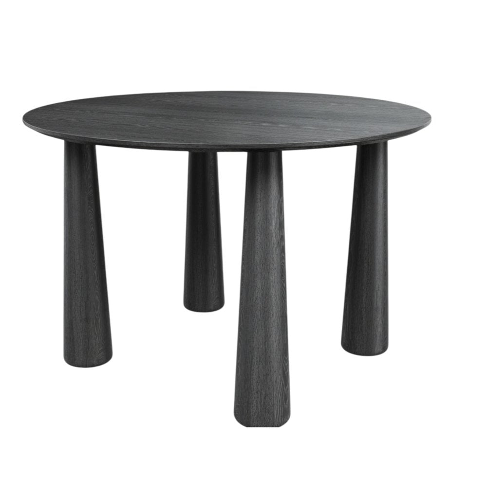Black Solid Wood Oval Dining Table - 67-inch