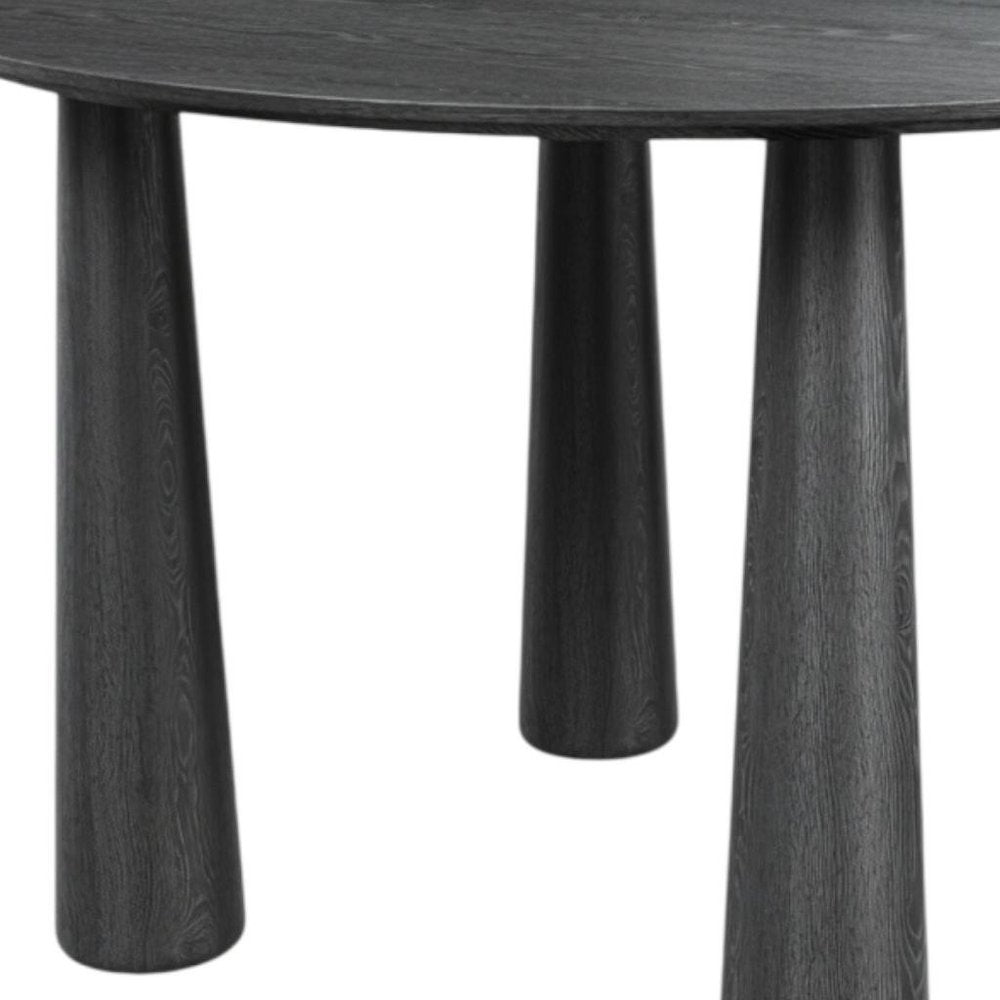 Black Solid Wood Oval Dining Table - 67-inch