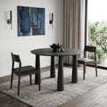 Black Solid Wood Oval Dining Table - 67-inch