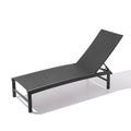 Black Aluminum Six Position Adjustable Outdoor Chaise Lounge - 60-inch