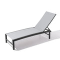 Light Gray Aluminum Six Position Adjustable Outdoor Chaise Lounge