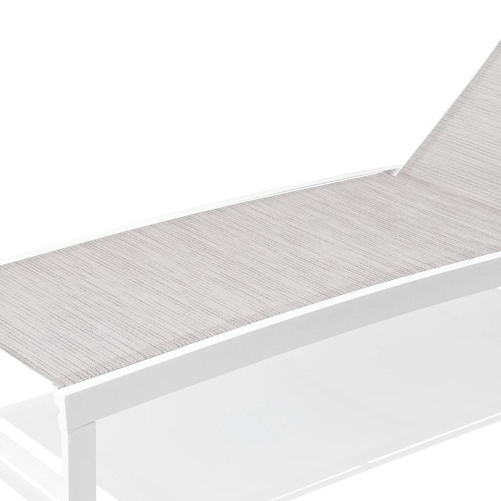 Silver Aluminum Six Position Adjustable Outdoor Chaise Lounge - 60-inch