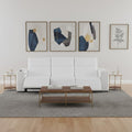 Two Piece White Genuine Leather Five Person Seating Set