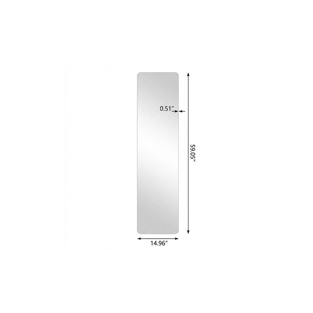 Silver Frameless Full Length Hanging Mirror - 59-inch